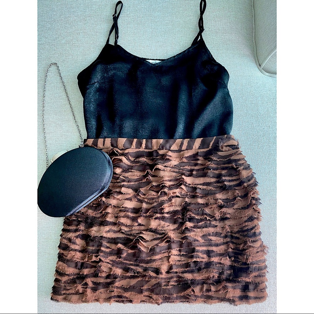 Michael Kors Ruffle Skirt Animal Print